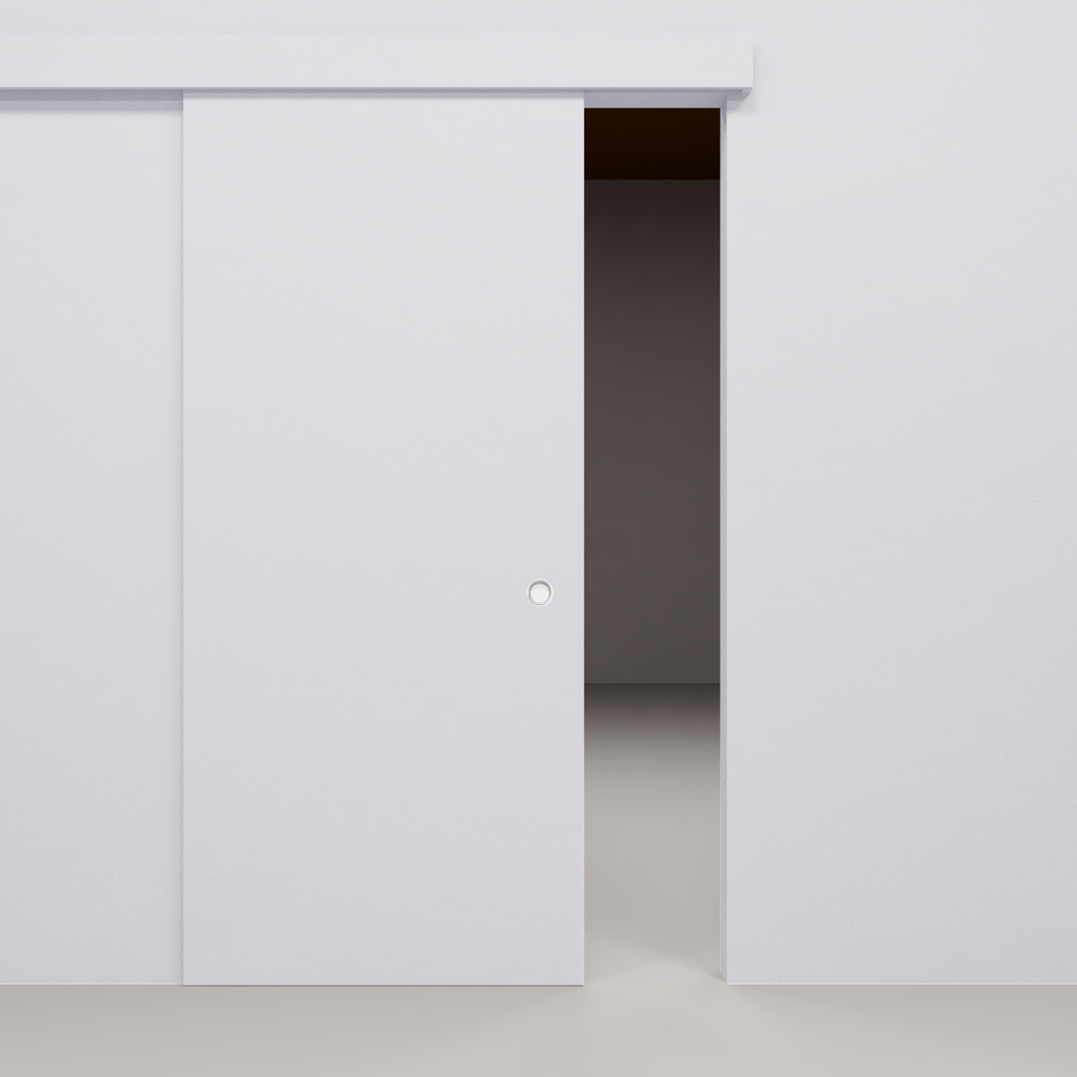 Ușă glisantă  din lemn prevopsită, 81x225 cm, în  fața peretelui