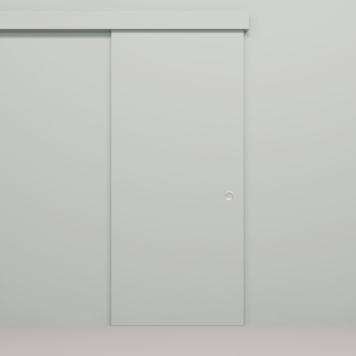Ușă glisantă  din lemn vopsită, 91x225 cm, în  fața peretelui