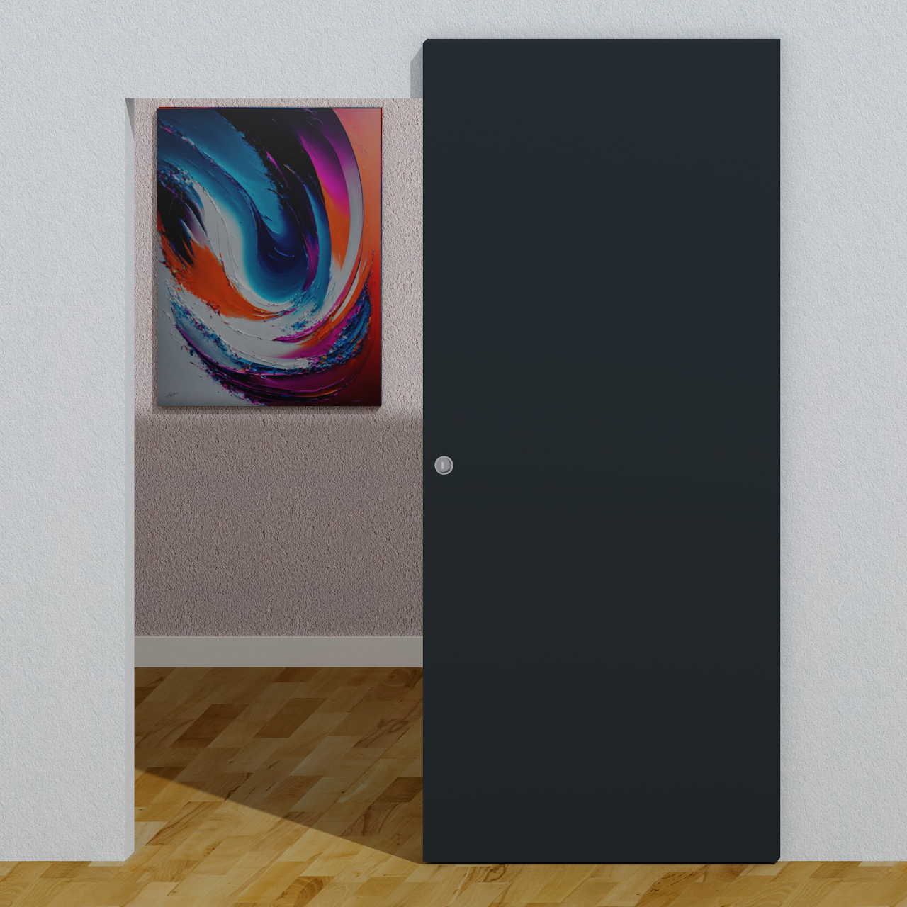 Ușă glisantă  din lemn, HPL, 80x210 cm, sistem ascuns